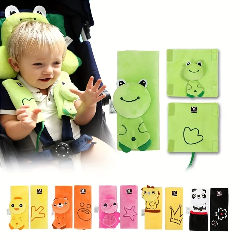 Infant Car Seat Cover - vvocci แผ่นรองสายรัดคาร์ซีทสำหรับเด็ก แผ่นรองสายคาดเข็มขัดนิรภัยสำหรับเด็ก ปลอกหุ้มสายคาดเข็มขัดนิรภัยสำหรับคาร์ซีททุกประเภท รถเข็นเด็ก