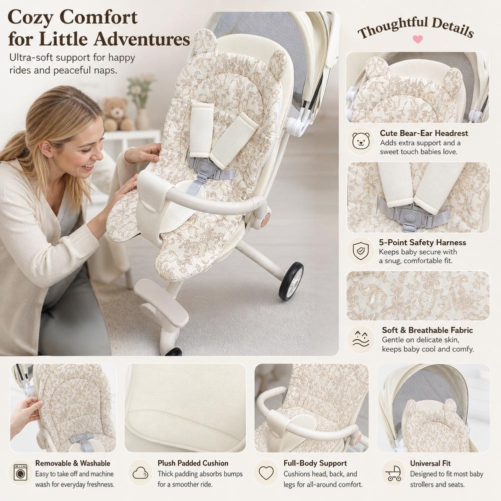 Infant Car Seat Cover - เบาะรองนั่งรถเข็นเด็ก ที่นอนนุ่มสำหรับรถเข็นเด็ก อุปกรณ์เสริมรถเข็นเด็ก เบาะรองนั่ง ที่นอนนุ่มสำหรับรถเข็นเด็ก