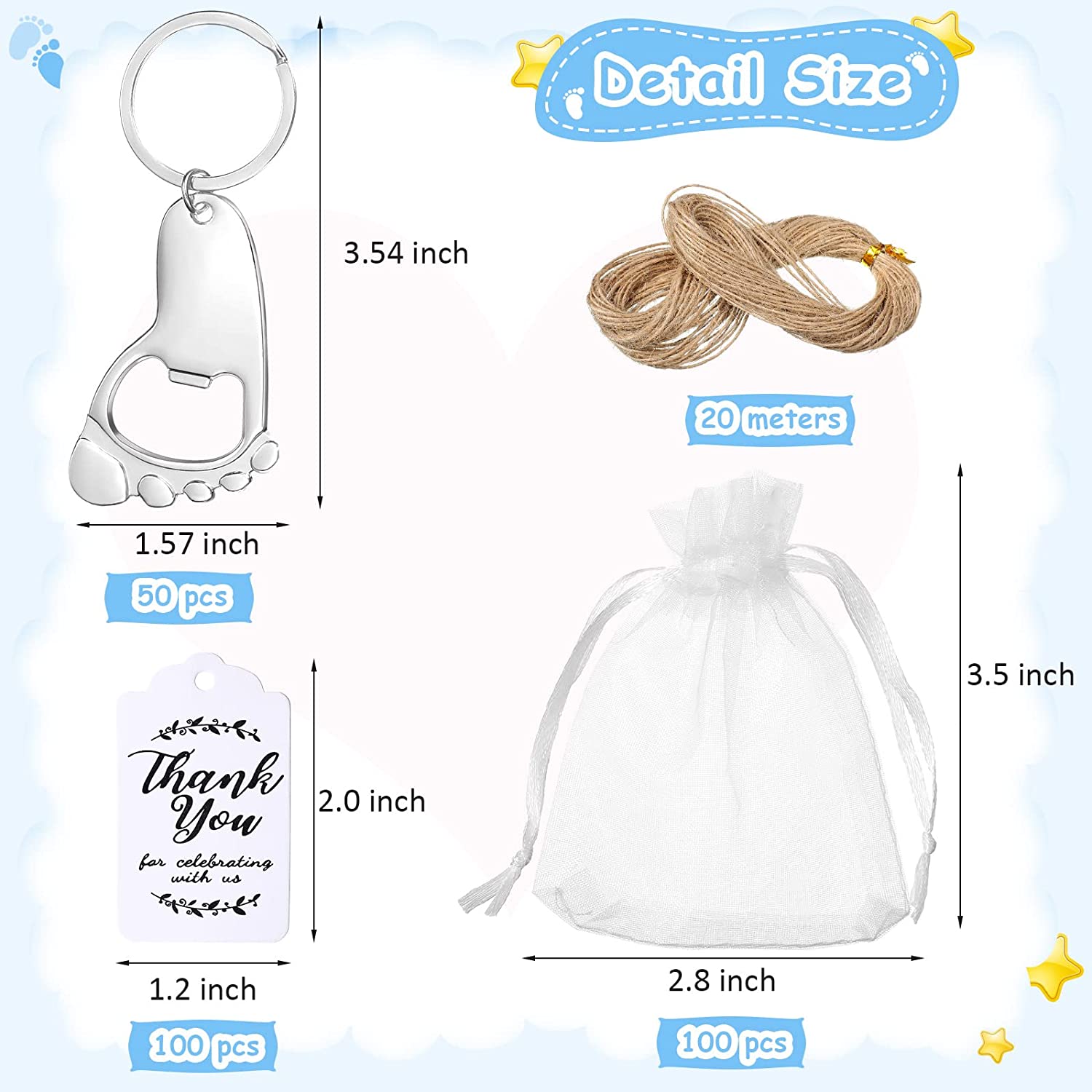 พวงกุญแจเปิดขวดลายเท้าเด็ก 50  - Zwitsal Baby Products บทวิจารณ์และราคา